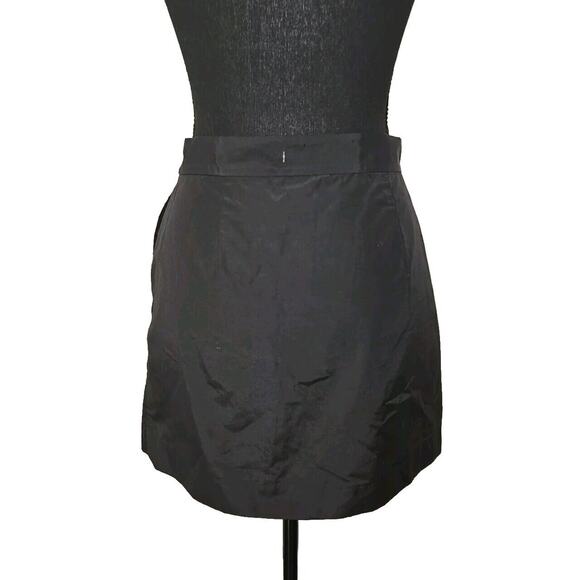 NWT! Kate Spade Saturday Black Mini Skirt Sz4 Pockets & Pleats Perforated Cotton - Picture 4 of 10